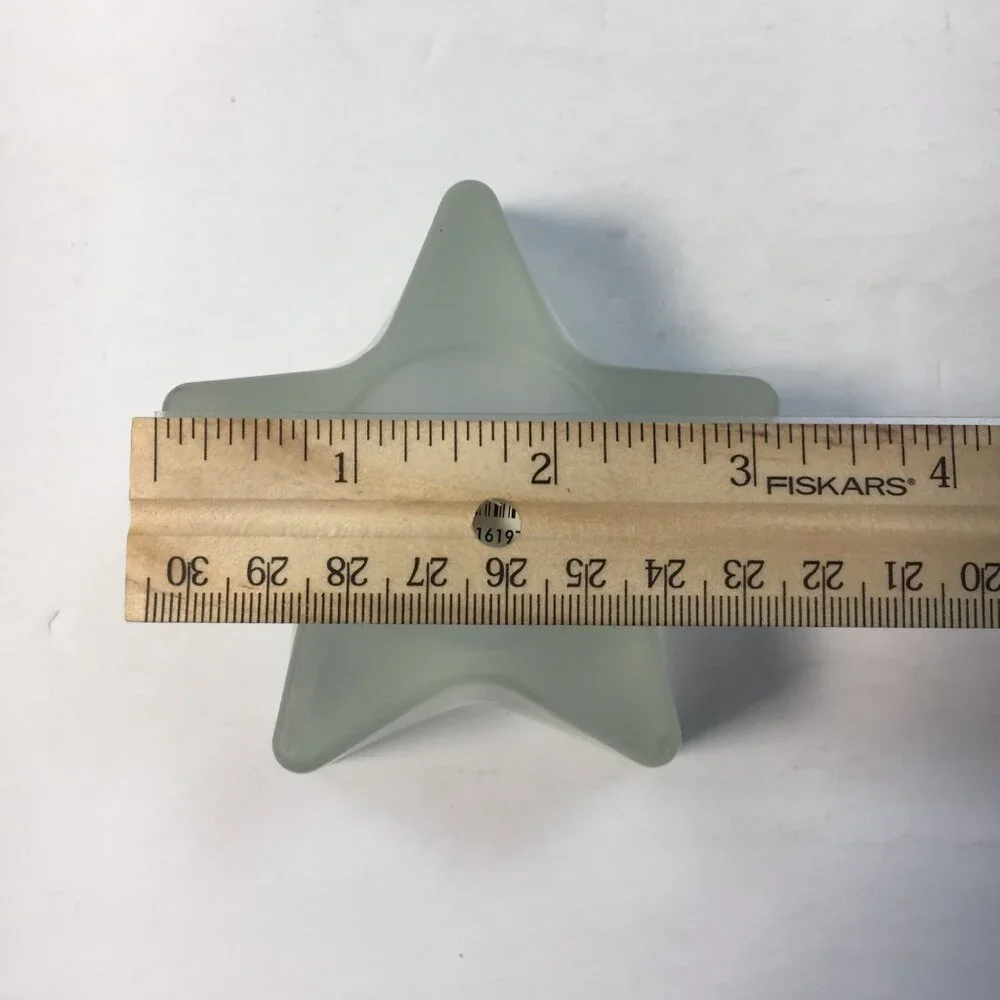 Ikea 2 Star Shaped Frosted Glass Candle Tea Light Holders 1.5